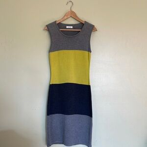 CALVIN KLEIN Multi-Color Block Sweater Dress, Size Small